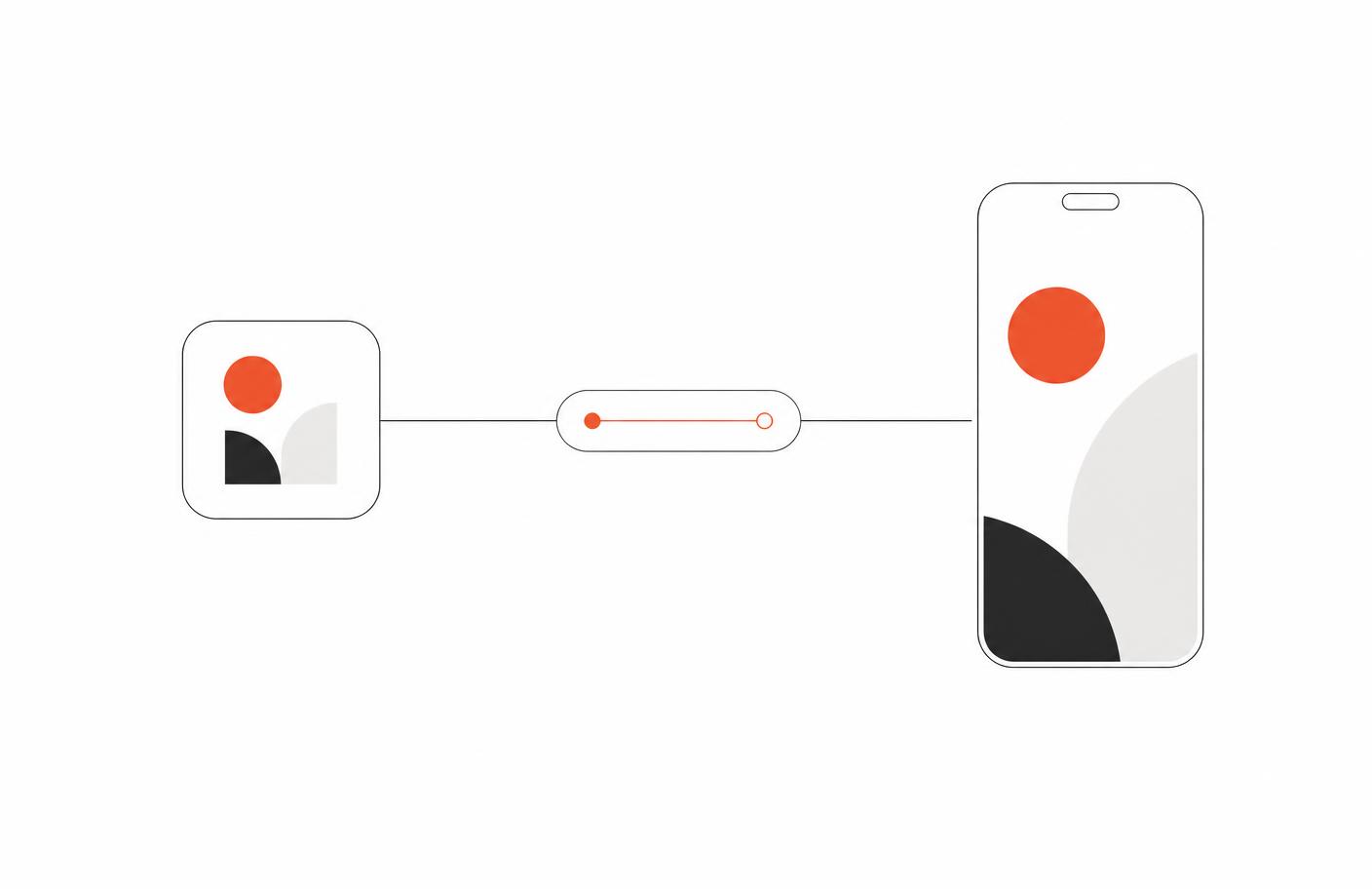 Diagram: a company logo tile connected by a link to a phone showing the branded sign-in page